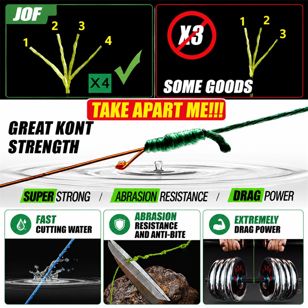 JOF 4X Braided PE Fishing Line - Fish Finder Cable review and price