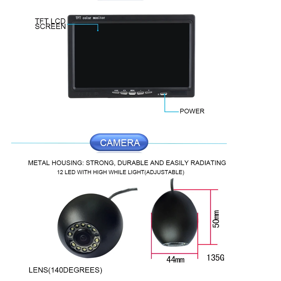 20m Cable  7'' 1000TVL HD Wate - Fishing Camera review and price